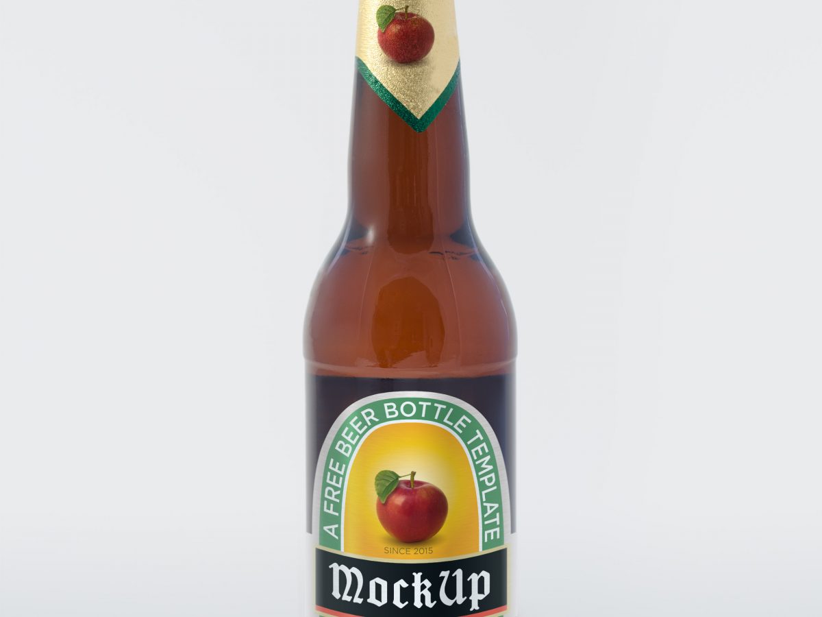 Free Beer Bottle MockUp PSD Template Inside Beer Label Template Psd