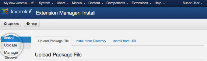 Update Joomla Extensions