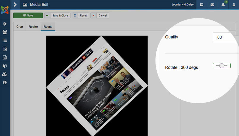 Joomla 4 Image Rotate Change