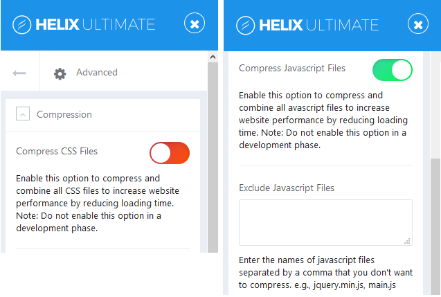 Advanced Settings Helix Ultimate