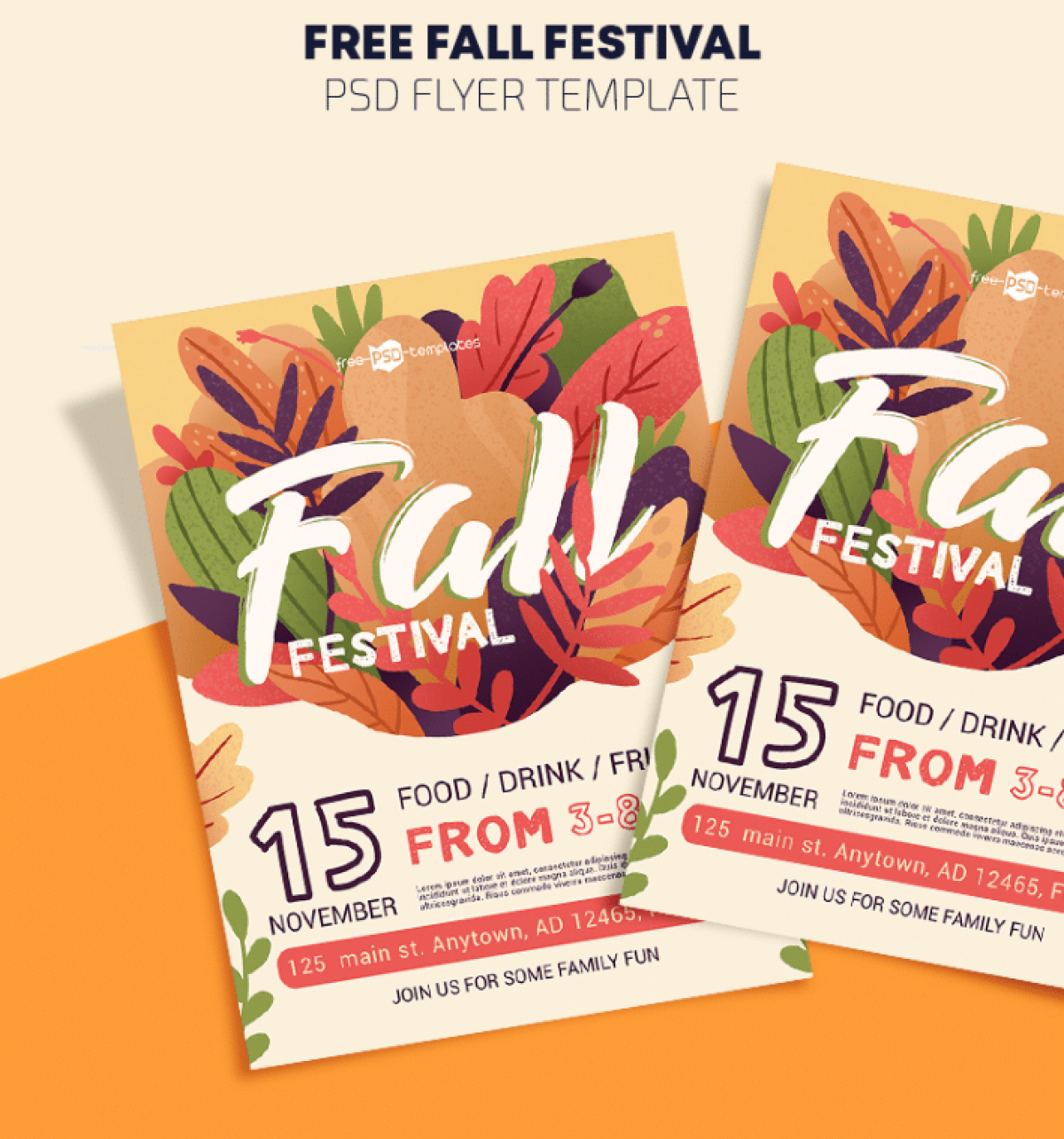 Free Fall Festival PSD Flyer Template - Age Themes With Fall Festival Flyer Templates Free