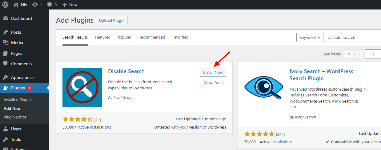 Disable The Search Feature In Wordpress