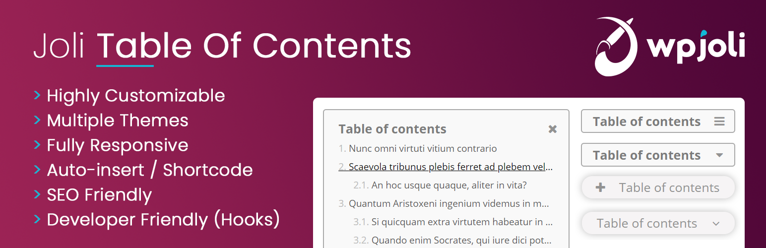 Wordpress Table Of Contents Plugin: Joli Table Of Contents