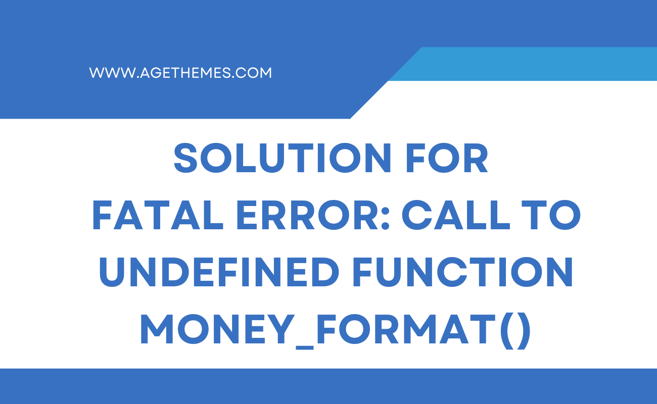 Solution For Fatal Error: Call To Undefined Function Money_format ...