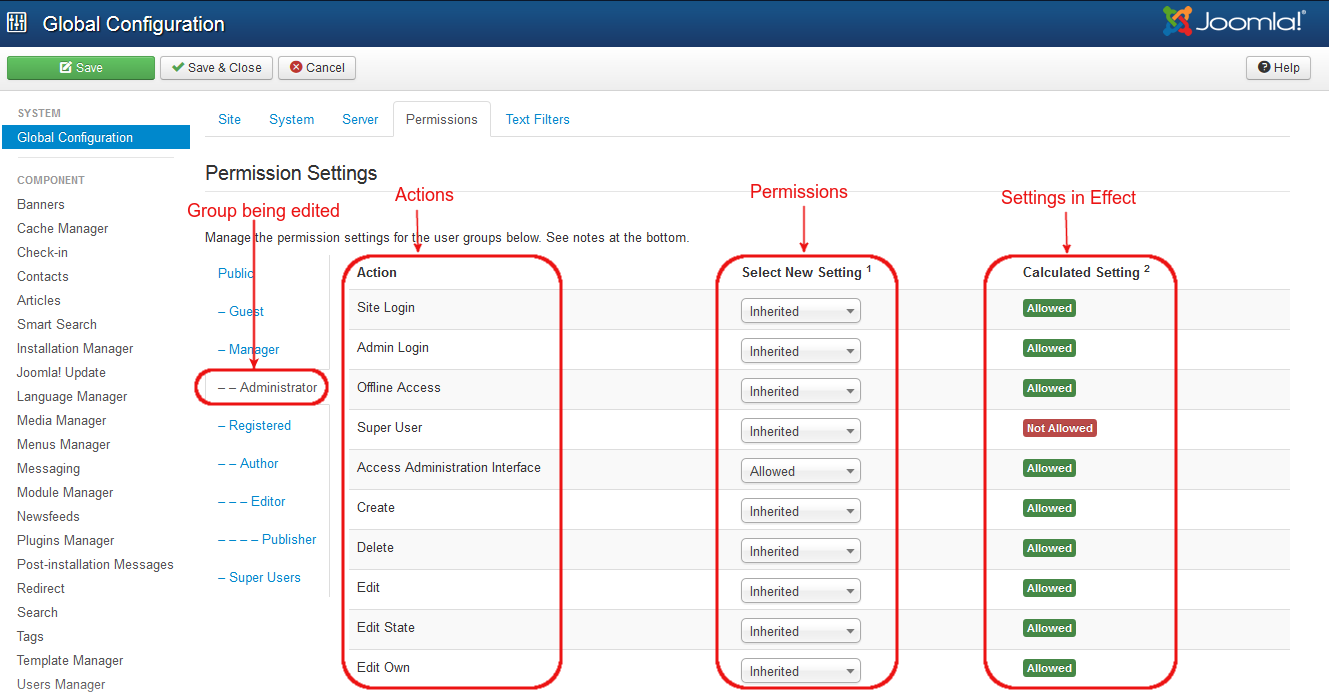 joomla acl
