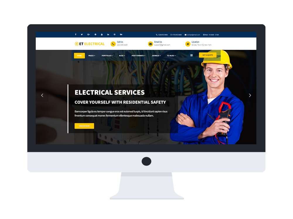 ET Electrical Quality Joomla Electrical Website Template Age Themes