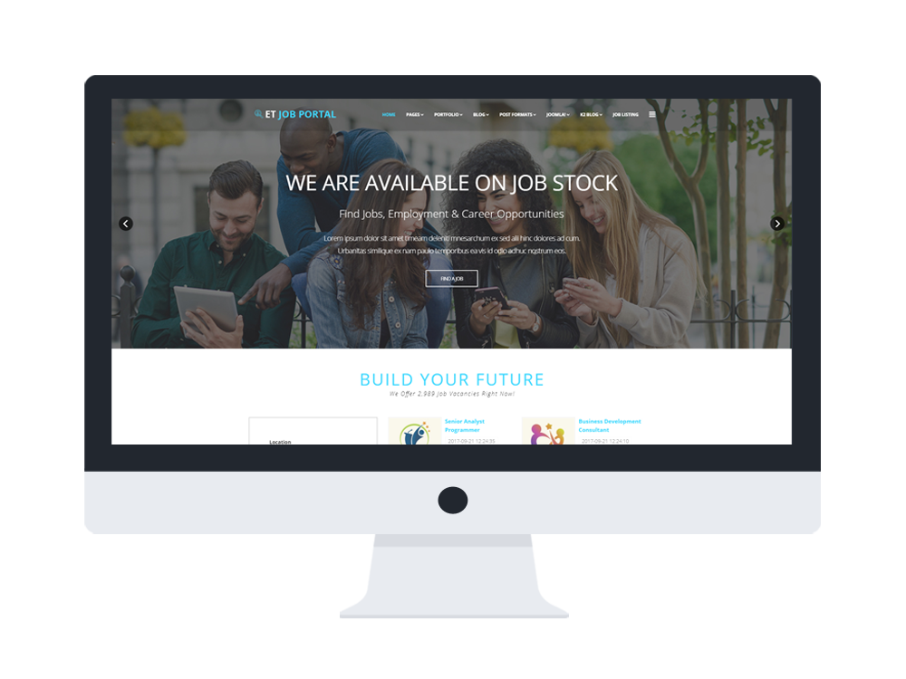 Et Job Portal Free Responsive Joomla Template Mockup 1