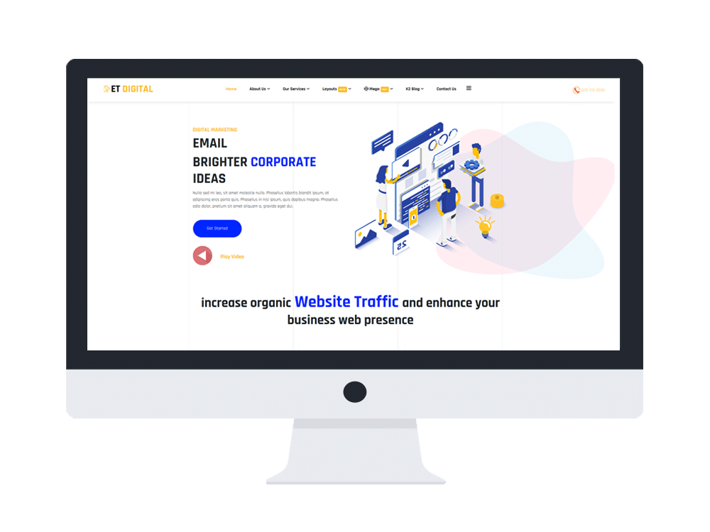 Et Digital Free Responsive Joomla Template Desktop
