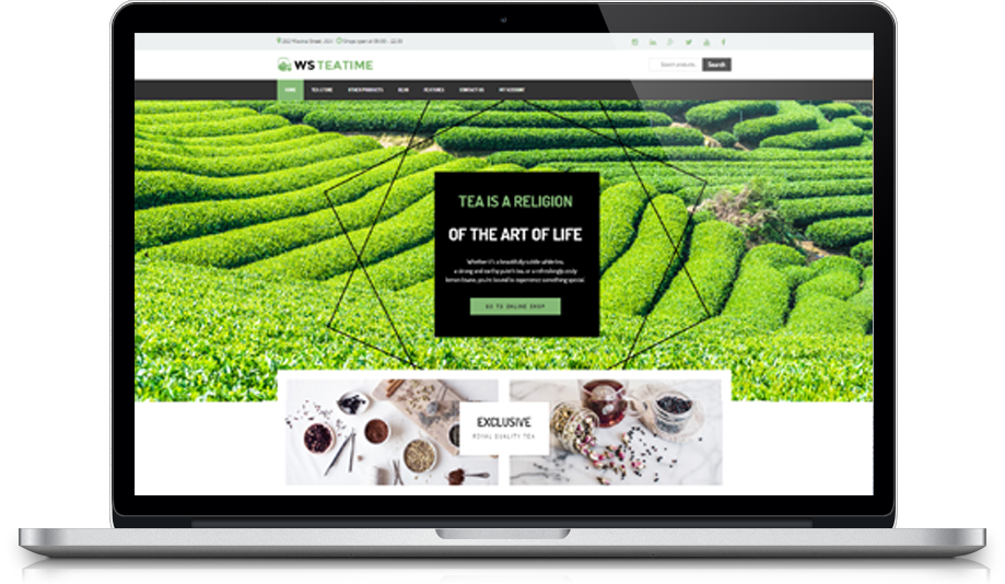 Ws Teatime Free Responsive Woocommerce Wordpress Theme Desktop