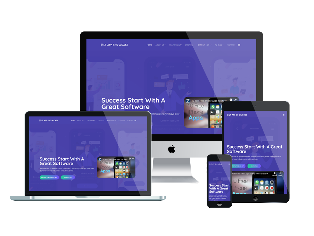 Lt App Shwcase Free Responsive Elementor Wordpress Theme