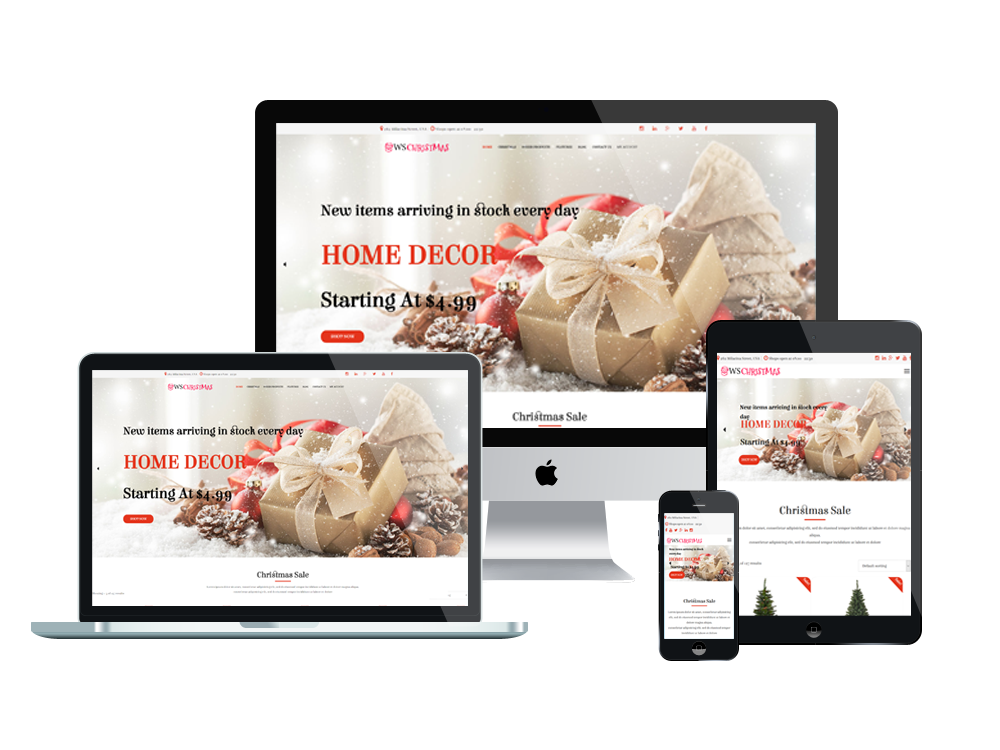 Ws Christmas Free Responsive Wordpress Theme Mockup