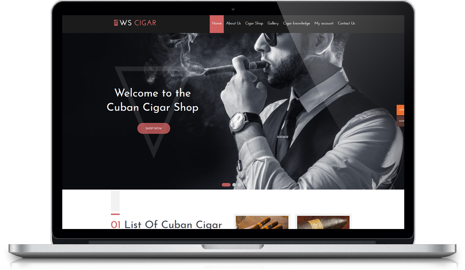 Ws Cigar Free Responsive Wordpress Theme Macbook