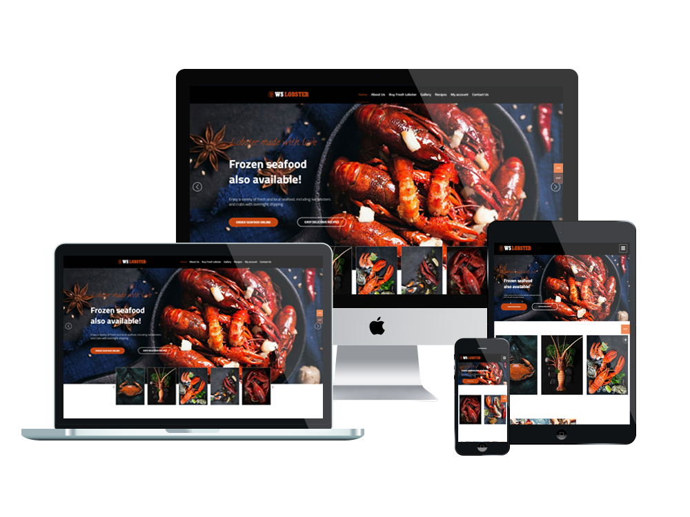 Ws Lobster Free Responsive Wordpress Theme Mockup