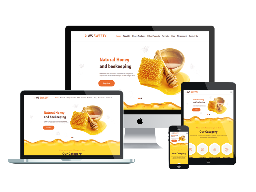 Ws Sweety Free Responsive Wordpress Theme Mockup