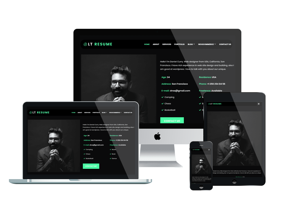 Lt Resume Responsive Joomla Template