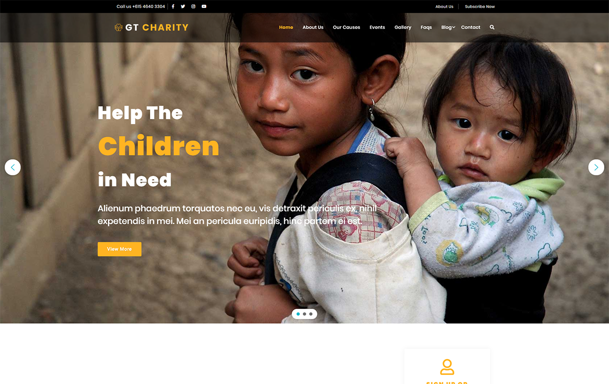 Gt Charity Wordpress Theme