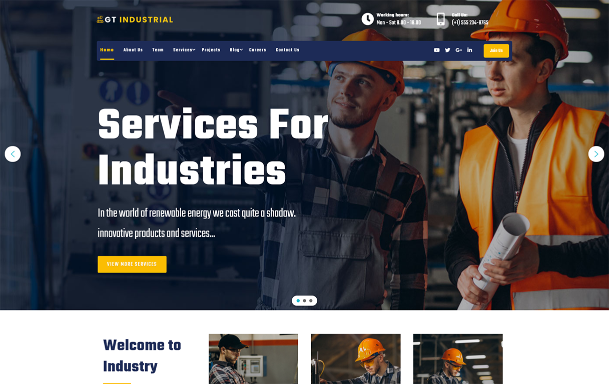 Gt Industrial Free Wordpress Them