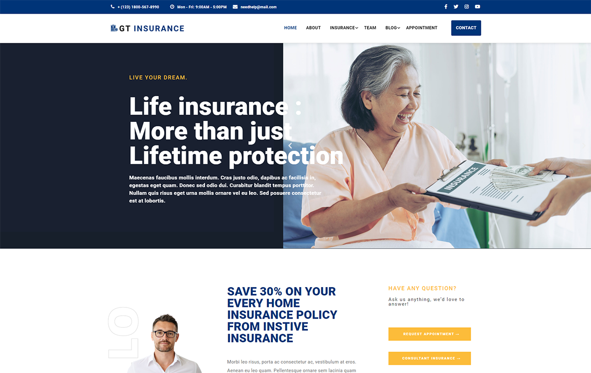 Gt Insurance Wordpress Theme