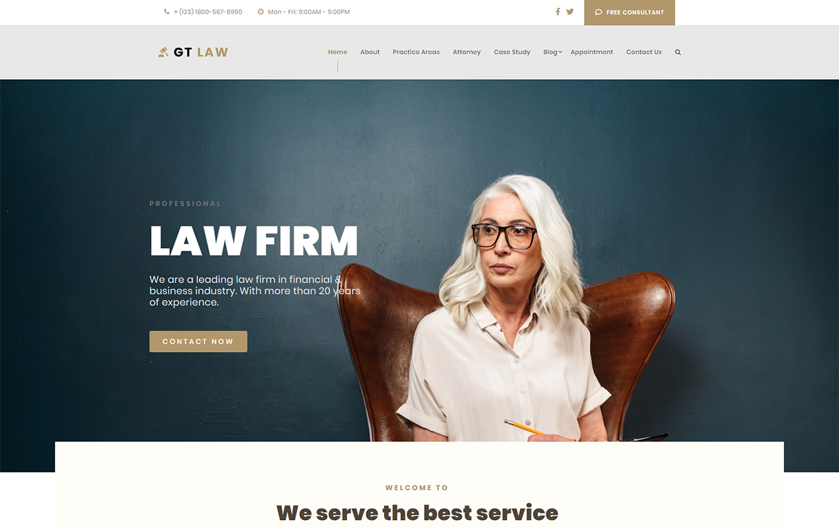 Gt Law Free Elementor Wordpress