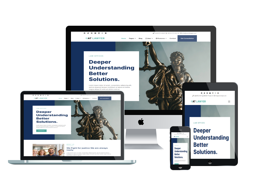 At Lawyer Responsive Mockup
