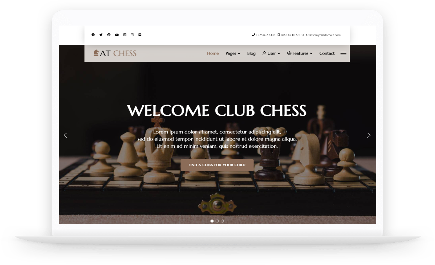 Chess Club Blog Page Divi Layout by Elegant Themes