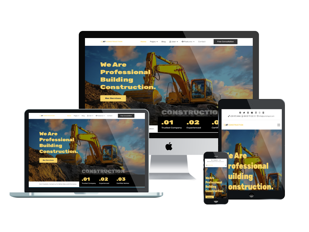 At Construction Responsive Mockup