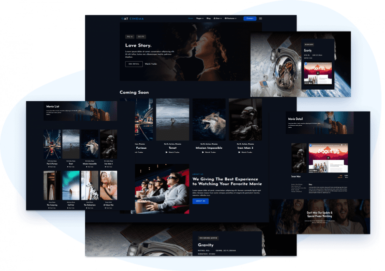 AT Cinema – Free Responsive Movie theater website template - Age Themes