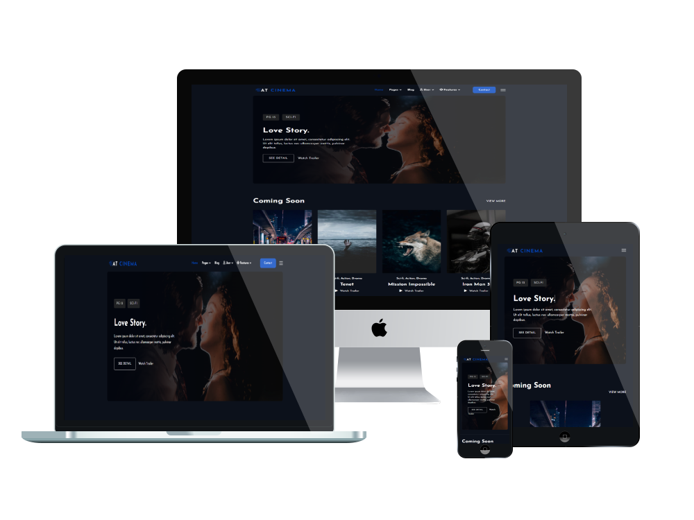 At Cinema Responsive Mockup