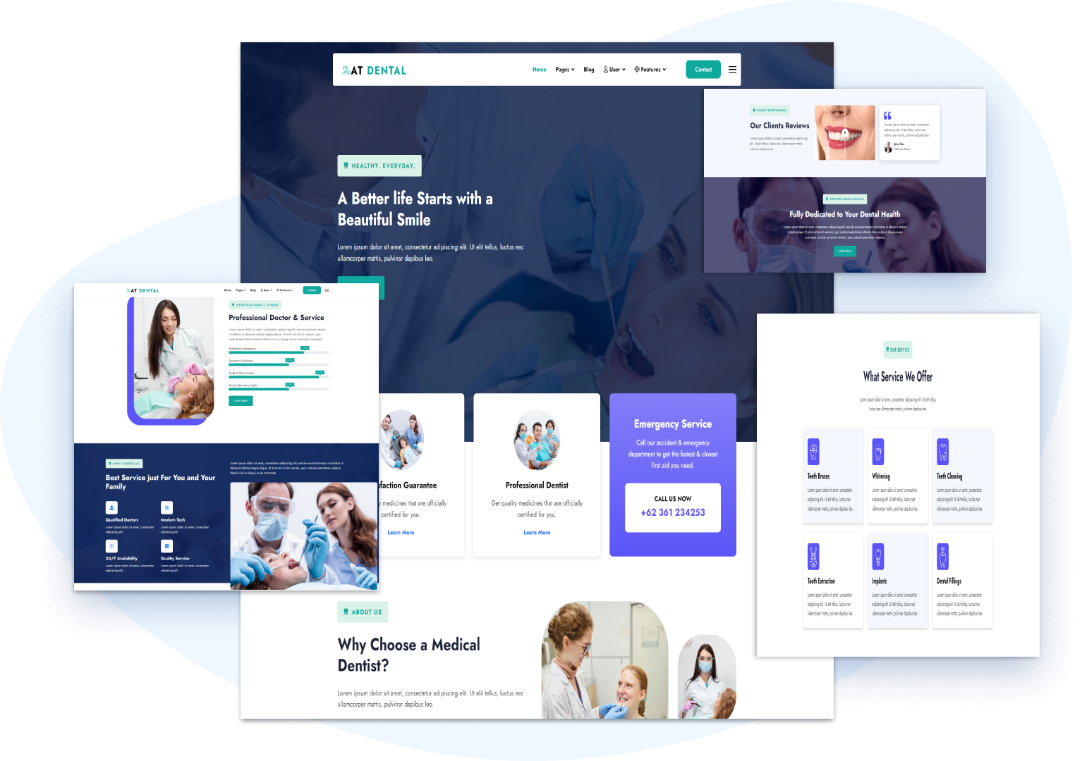 AT Dental Free Responsive Dental website templates