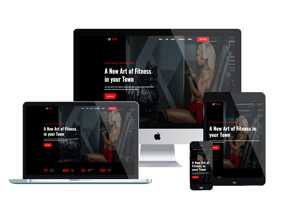 At Gym Responsive Mockup