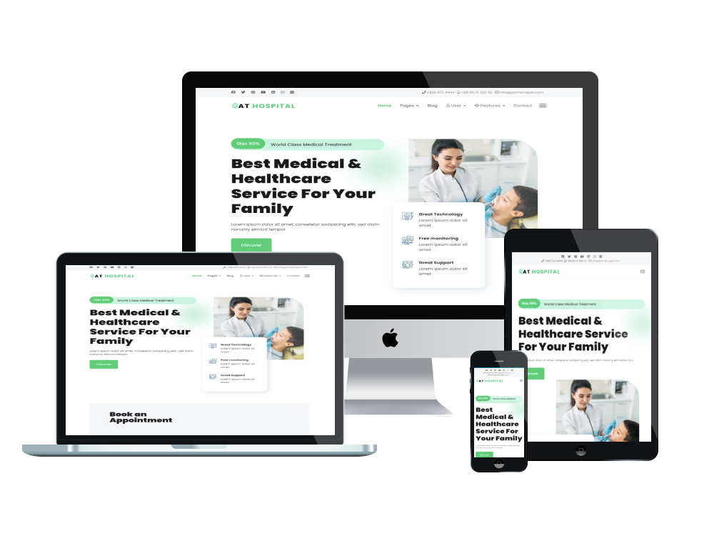 At Hospital Responsive Mockup