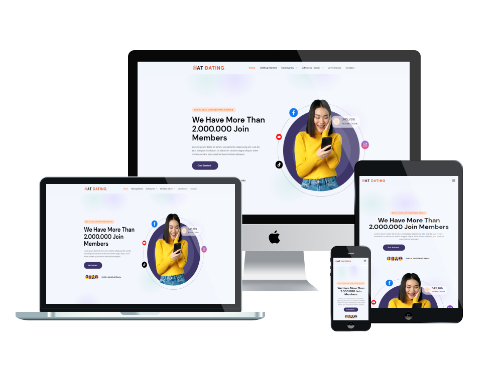 At Dating Responsive Mockup