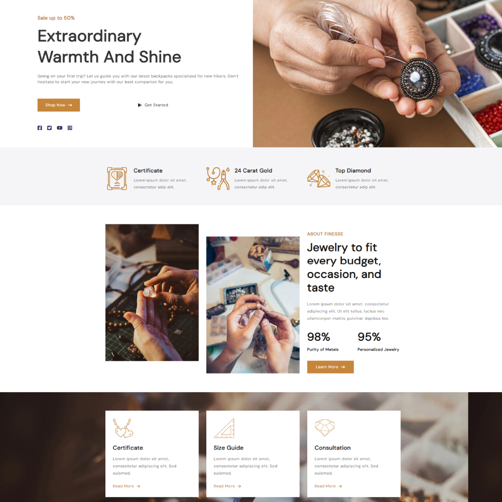 Jewelry e-commerce website Design and Development Company